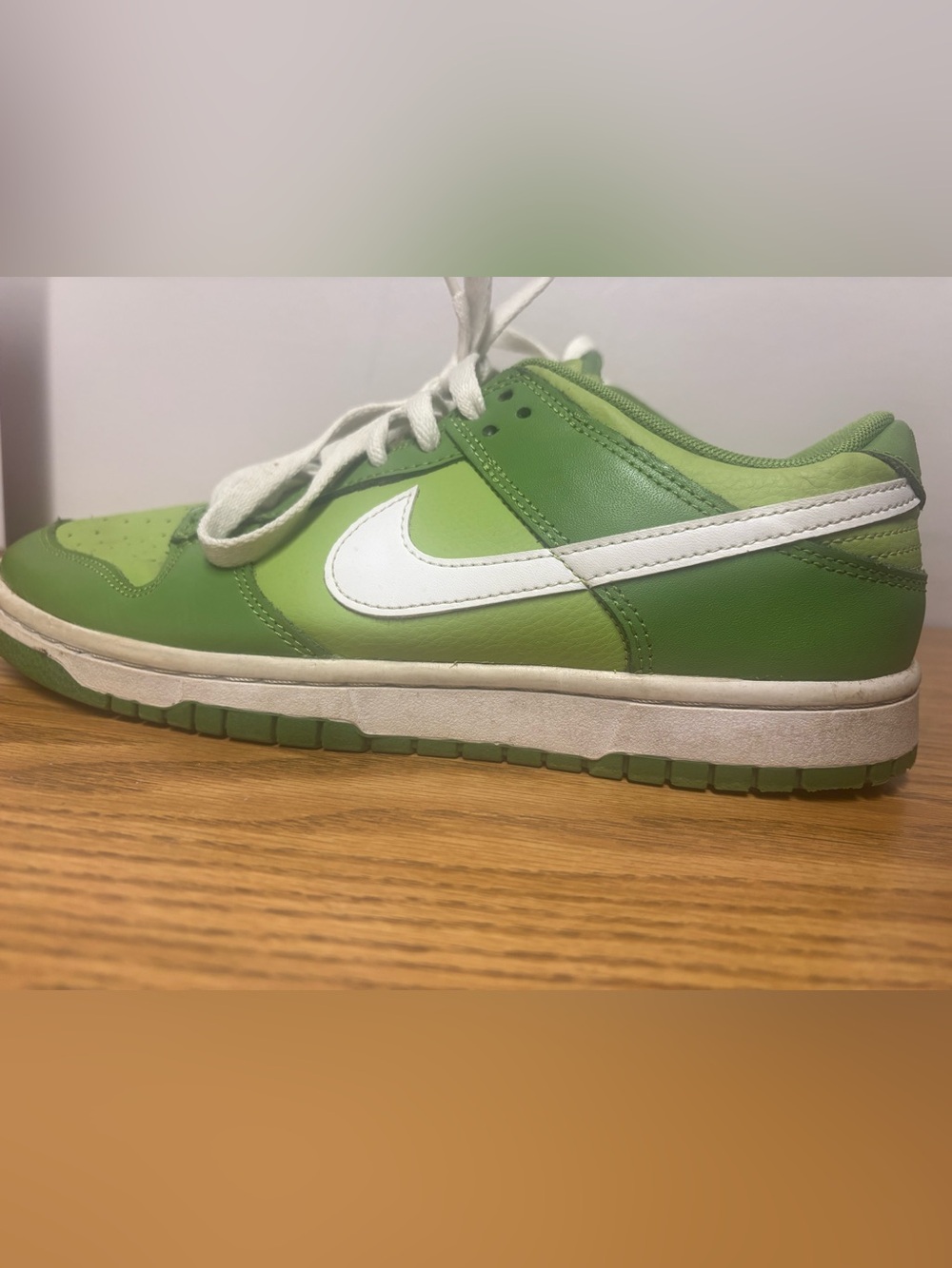 Nike Kids Green Low-Top Sneakers with White Swoosh Accent